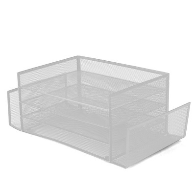 Mind Reader Mesh 4 Section 2 Side Desk Organizer White