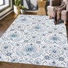 Large Machine Washable Rug Vintage Floral Area Rug 10x13 Stain Resistant Indoor Carpet With Non-Slip Backing Low Pile Soft Touch Folding Floor Cover - 3 of 4