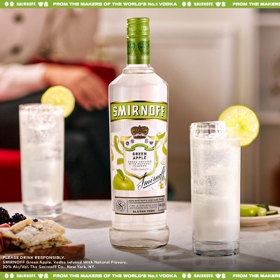 Smirnoff Green Apple Flavored Vodka - 750ml Bottle