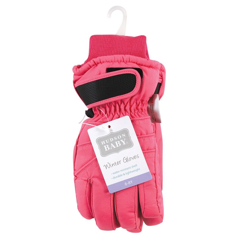 Hudson Baby Unisex Snow Gloves, Pink, 2 of 4