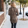 Amaryllis Women's Long Sleeve Leopard Print Tunic Top Crew Neck Contrast Sleeve Relaxed Fit Casual - 2 of 4