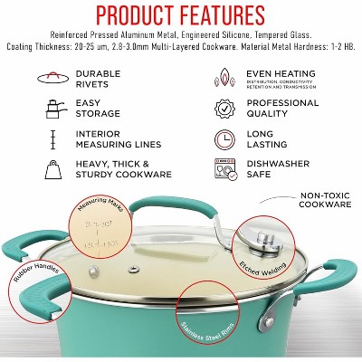 23-Piece Green Non-Stick Aluminum Cookware and Bakeware Set