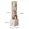 SKRAN Rotating Bookshelf with Drawer, 360 Display Tier Corner Bookshelf, Floor Standing Bookcase Storage Rack for Bedroom, Living Room - 3 of 4