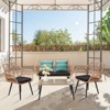 KTMBDW 4-Piece Patio Furniture Outdoor Bistro Set,All Weather Rattan Conversation Bistro Loveseat Chair and Table Set for Backyard Balcony Deck,Yellow - 3 of 4