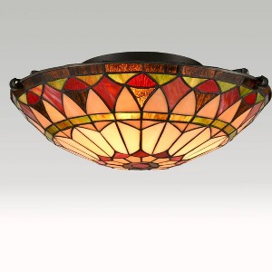 Claxy Tiffany Semi Flush Ceiling Light Stained Glass Colorful - 1 of 4