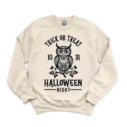 Simply Sage Market Women's Graphic Sweatshirt Trick Or Treat Owl - 2XL -  Dust