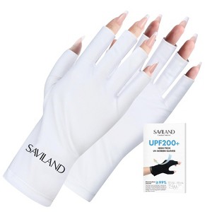 SAVILAND U V Gloves for Nails: UPF200+ High-tech Professional U V Gloves (White) (B-white) - 1 of 4
