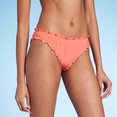 Women's Ruffle Cheeky Bikini Bottom - Shade & Shore™ Pink : Target