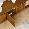 HDZNVF 63 inch Mid Century Modern Extendable TV Stand for TVs up to 75 inch with Storage and Adjustable Panel, Brown - 4 of 4