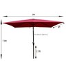 CAVINAS 6 x 9Ft Rectangular Outdoor Waterproof Umbrella,Outdoor Umbrellas for Patio Garden Backyard with Crank and Push Button Tilt - 3 of 4