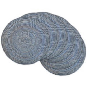 DII Variegated Placemat Set 6 Piece, Blue, 15" Dia - 1 of 4