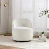 Chenille Swivel Accent Chair Barrel Accent Chair Armchair With Powder Coating Metal Ring-Tanpinhause - 3 of 4