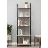 LuxenHome 5-Shelf 73" H x 23.6" W Light Oak Manufactured Wood Etagere Bookcase Brown - 4 of 4
