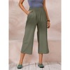 ECUPPER Womens Cotton Cropped Pants Loose Fit Wide Leg Capri Casual Plus Size Elastic Waist Trousers - 2 of 4