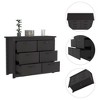 Depot E-Shop Six Drawer Double Dresser, Four Legs, Superior Top, Metal Hardware - 4 of 4