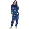 Ashford & Brooks Women's Mink Fleece Hooded One Piece Pajama Jumpsuit - 2 of 4