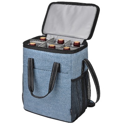 Tirrinia 6 Bottle Wine Gift Bag - Insulated & Padded Wine Cooler Tote Bag, Wine Gift Bag, Wine Lovers Must Haves
