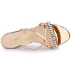 Allegra K Women's Crisscross Strap Rhinestone Block Heel Slide Sandals - 4 of 4