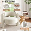 Modern  Accent Chair Set of 2 Mid-Century Upholstered Living Room Chair Cozy Round Armrest Chair With Open Back Round Corner for Bedroom/Office/Cafe - 2 of 4