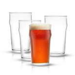 JoyJolt Grant Beer Glasses - Set of 8 Traditional Pub Glass Pint Capacity Beer Glass  - 19 oz