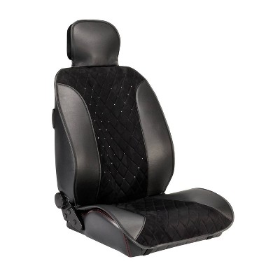 LUNNA 1pc Jet Black Seat Vest Embellished with Swarovski Crystals