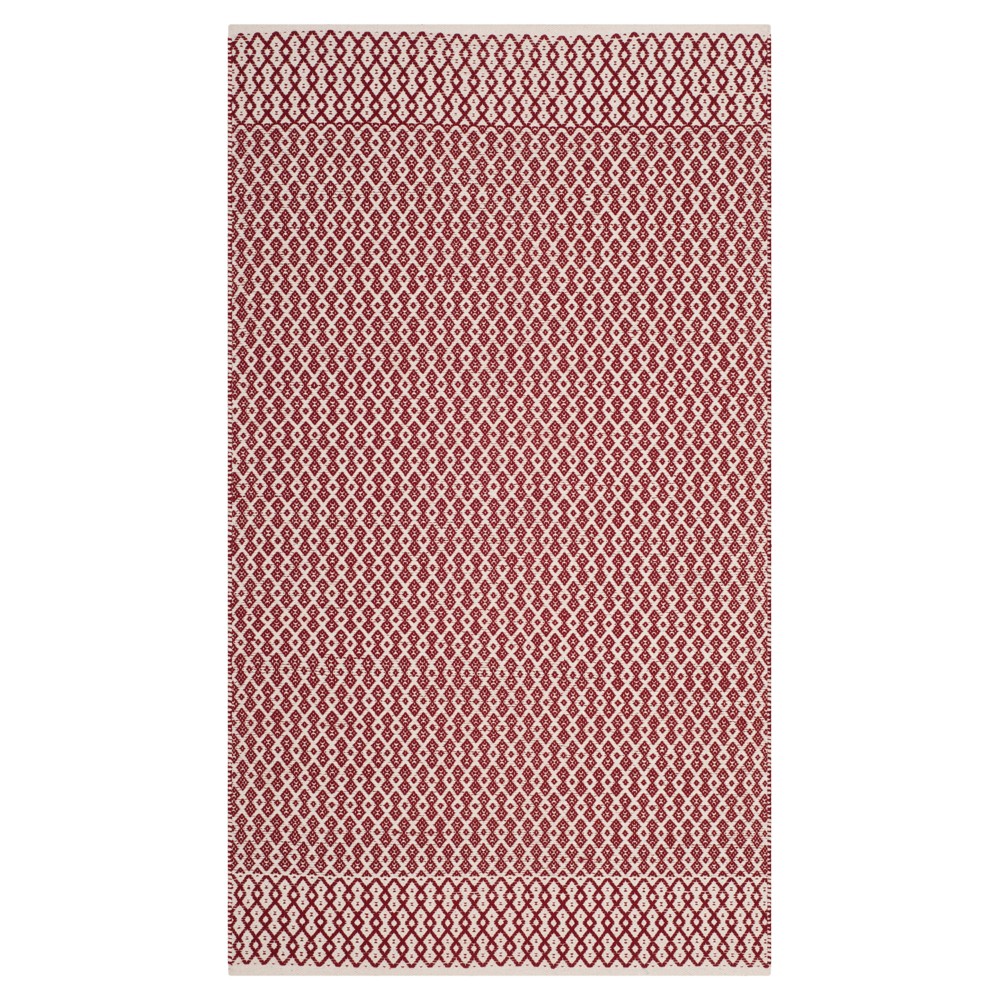 Ivory/Red Abstract Woven Accent Rug - (3'x5') - Safavieh