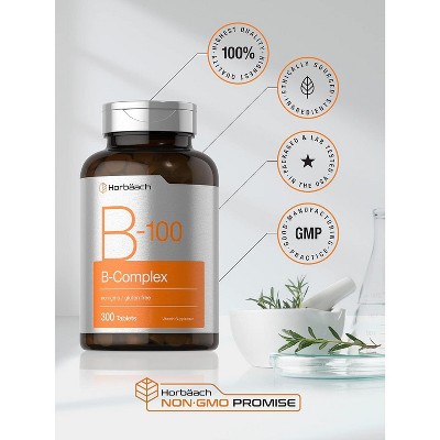 Horbaach B-100 Complex Gluten-Free Vegetarian Chewable Tablets