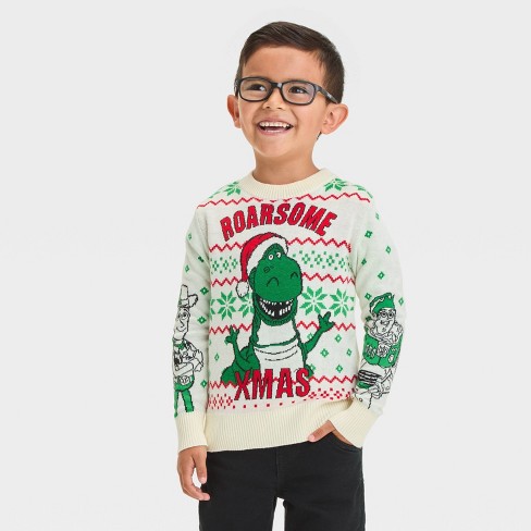 Toddler Boys Disney Toy Story Christmas Pullover Sweater Cream 3t Target