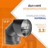 DuraVent DVL 6DVL-E90 6'' Galvanized Steel/Stainless Steel Double Wall Stove Pipe, 90 Degree Elbow Connector for Vent and Exhaust, Black - 3 of 4