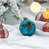 Whisen D4.7" Christmas Ball Ornaments, Glass Decorative Hanging Ball Christmas Tree Ornaments, Set of 4 - Blue - 3 of 4