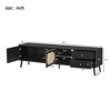 LOVSON 70“ Mid-Century Modern TV Stand for Entertainment Centers up to 80” with Wicker Doors, 2 Drawers, Open Shelf Media Console for Living Room - 3 of 4
