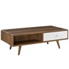Transmit Coffee Table Walnut White - Modway: Mid-Century Modern, Storage, Tapered Legs - 2 of 4