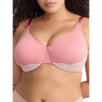 Olga Signature Support Satin Underwire Bra Size 44 D Style 35002 Rosewater  Pink for sale online
