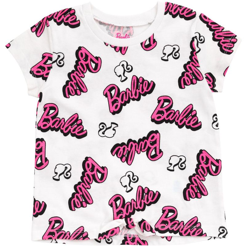 Barbie Girls T-Shirt and Dolphin Active Shorts Outfit Set Little Kid to Big Kid, 3 of 8