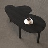 KWPZQEB Irregularity Coffee Table, Cocktail Table w/ 360¡ã Rotating Top, Modern Center Table w/ Wood Grain Veneer Tabletop for Living Room,Small Space - 4 of 4