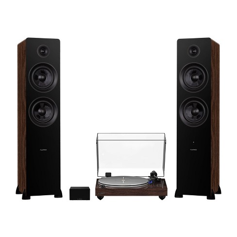 Fluance RT85 Reference High Fidelity Vinyl Turntable, PA10 Phono Preamp and  Ai81 Elite Powered Floorstanding Speakers - Natural Walnut