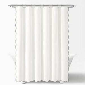 Lush Decor Coastal Chic Scallop Edge Shower Curtain - 1 of 4