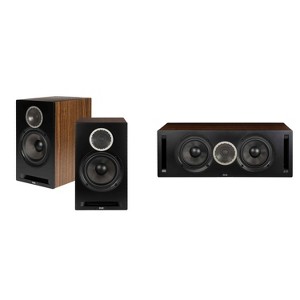 Elac DBR62-BK - Debut Reference 6.5" Bookshelf Speakers - Black, Pair and Elac DCR52-BK - Debut Reference 5.25" Center Speaker - Black - 1 of 4