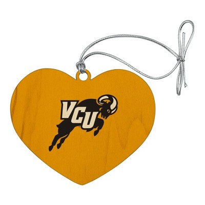 Virginia Commonwealth University Secondary Heart Love Wood Christmas Tree Holiday Ornament