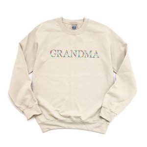 Simply Sage Market Women's Graphic Sweatshirt Embroidered Floral Grandma - 1 of 4