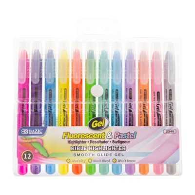 Bazic Products Gel Highlighter, Pack of 12