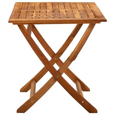 Acacia Wood Folding Patio Dining Table, Weather-Resistant, 47.2" Brown