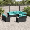 vidaXL Garden Sofa Set Black PE Rattan, Powder-Coated Steel Large - 2 of 4
