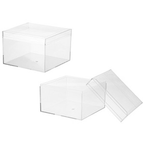 Unique Bargains Acrylic Cube Storage Collectible Display Boxes 2 Pcs Clear - 1 of 4