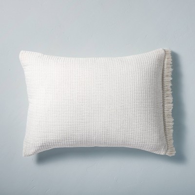 Standard Textured Fringe Pillow Sham Sour Cream - Hearth & Hand™ with Magnolia