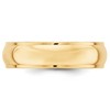 Black Bow Jewelry 2.5mm to 6mm 14K Yellow Gold Half Round Ridged Edge Standard Fit Band - 3 of 4