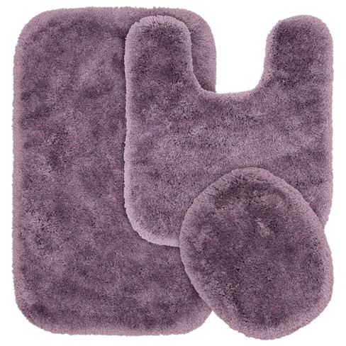 LuxUrux Lavender Bathroom Rug Set–Extra-Soft Plush Bath mat Shower Bathroom  Rugs,1'' Chenille Microfiber Material, Super Absorbent (Rectangular Set