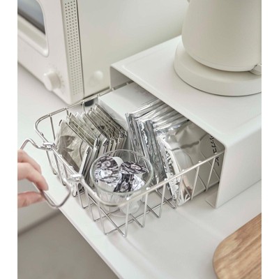 White Steel Stackable Countertop Storage Shelf