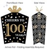 Big Dot of Happiness Adult 100th Birthday - Gold - Table Decorations - Birthday Party Fold and Flare Centerpieces - 10 Count - 2 of 4