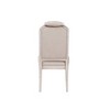 Fabric Armless Side Chair with Wooden Reeded-Tapered Legs and Antique Champagne Finish (Set of 2) - 3 of 4